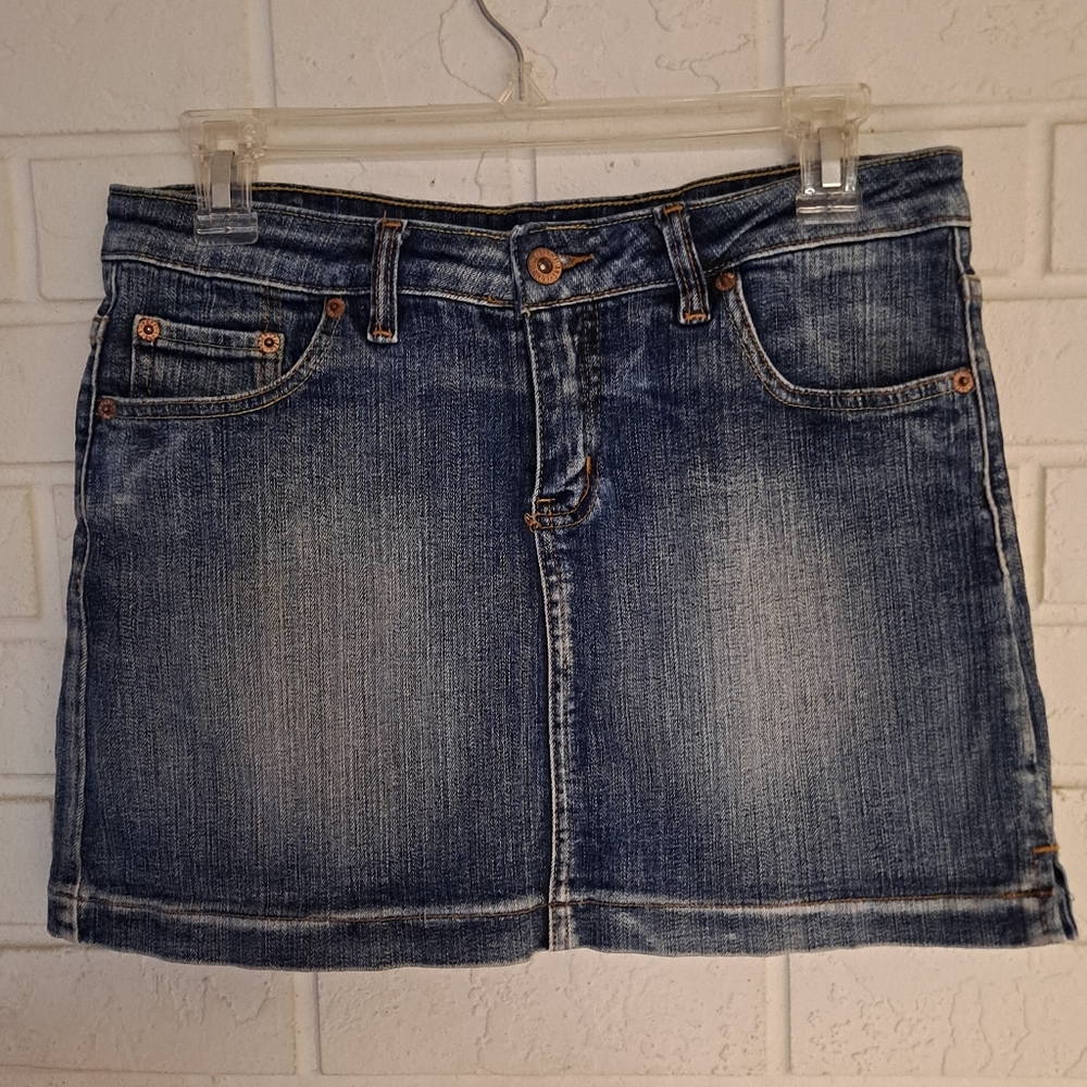 Pepe distressed denim blue jeans skirt
